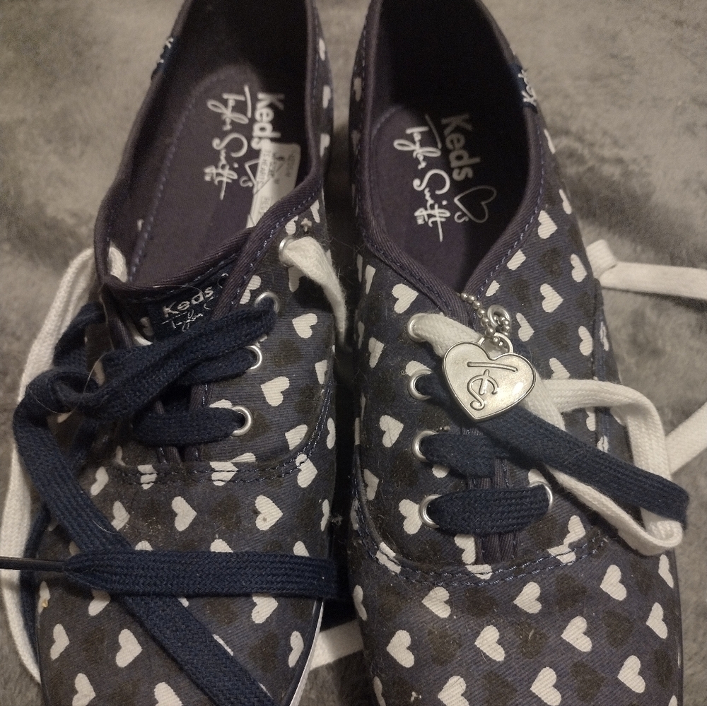 Keds Women's Navy Heart Sneakers with Charm--TAYLOR SWIFT